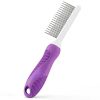 Pet Comb with Long & Short Stainless Steel Teeth for Removing Matted Fur; Knots & Tangles – Detangler Tool Accessories for Safe & Gentle DIY Dog & Cat