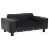 Dog Sofa Black 31.9"x16.9"x12.2" Plush and Faux Leather