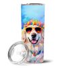 Great Pyrenees Hippie Dawg Stainless Steel Skinny Tumbler Vacuum Double Walled Reusable Insulated Tumbler Travel Cup for Coffee Cocktails Gift with Li