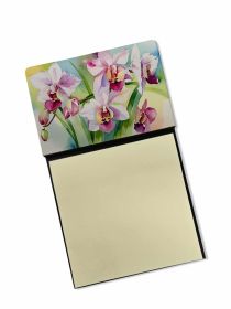 NEW Orchids in Watercolor Sticky Note Holder Refillable Dispenser Self-Sticky Note Pads, Memo Pads Blank Desk Accessories